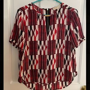 Mixed Print and Houndstooth Michael Kors Blouse